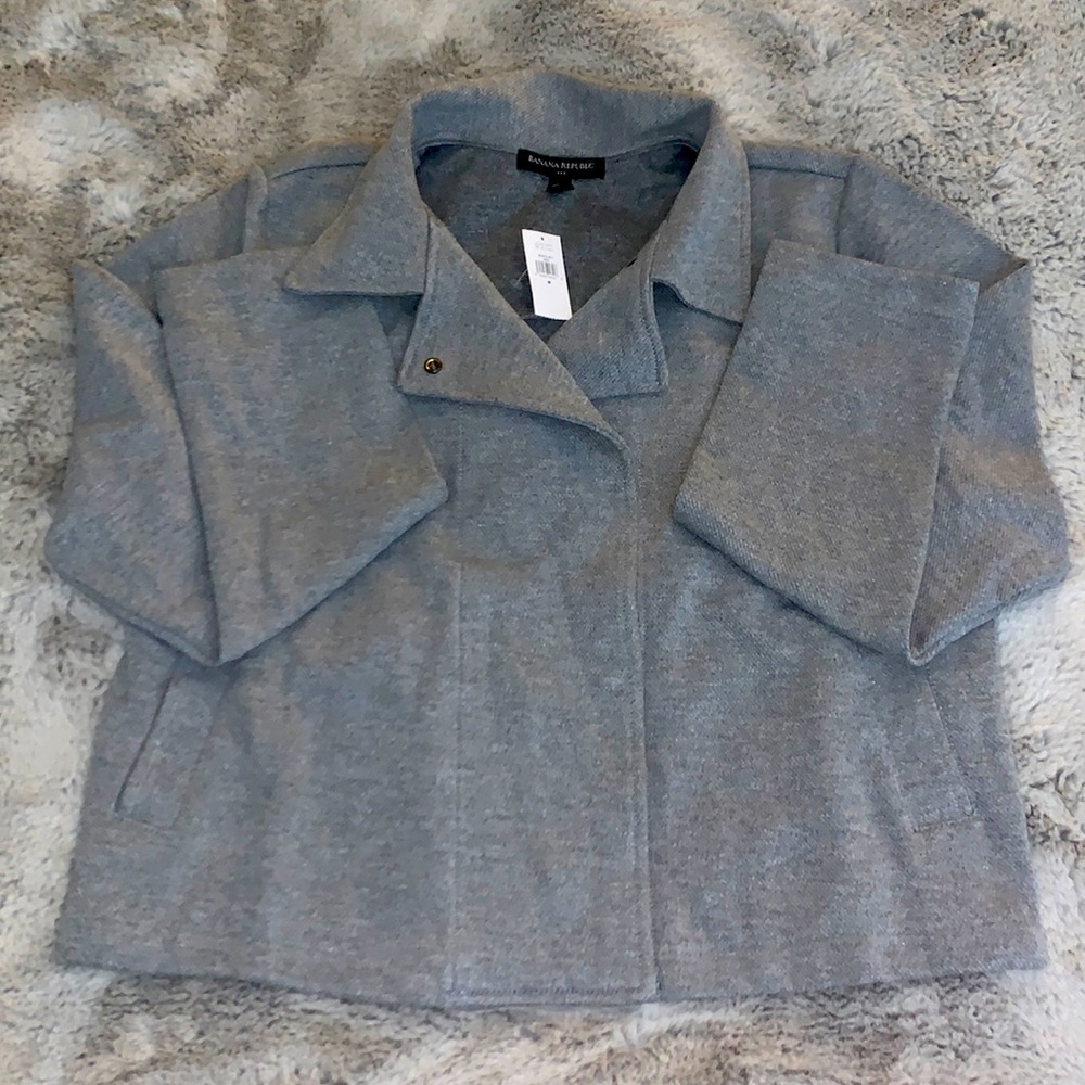 Grey cotton button jacket